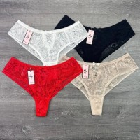 Кружевные трусики бежевые, XL. Код: Т421